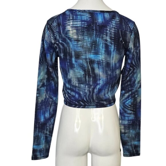 Lululemon Wunder Train Cropped Long Sleeve Shirt Shapeshifter Flux Blue, Size 6 - Picture 2 of 7